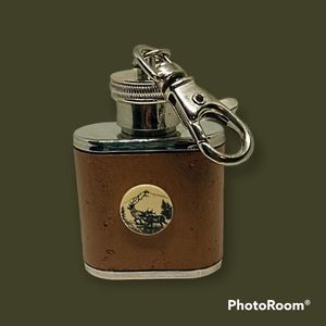 Barlow Leather Pocket Flask W/ Key chain
